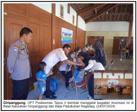 Pekan Imunisasi Nasional Polio (PIN Polio) Hari Kedua di Kalurahan Giripanggung